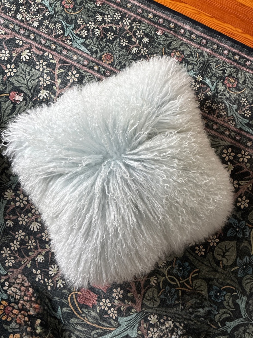 Anthropologie Pale Blue Mongolian Fur Accent Pillow